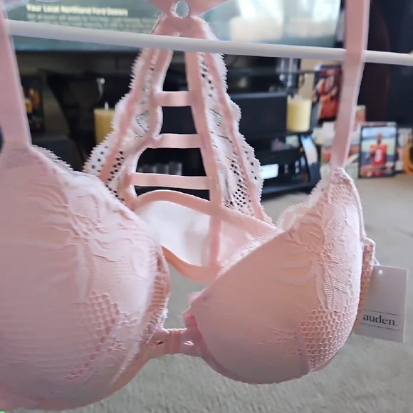 NWT Auden 34D Pastel Pink Lace Lightly Lined Racerback Bra – Front Clasp - Picture 7 of 7